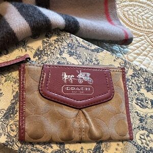Coach Pink and Brown Coin Pouch